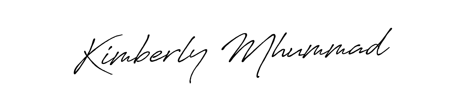 Make a beautiful signature design for name Kimberly Mhummad. With this signature (Antro_Vectra_Bolder) style, you can create a handwritten signature for free. Kimberly Mhummad signature style 7 images and pictures png