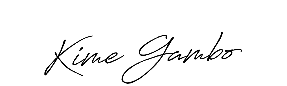 Also we have Kime Gambo name is the best signature style. Create professional handwritten signature collection using Antro_Vectra_Bolder autograph style. Kime Gambo signature style 7 images and pictures png