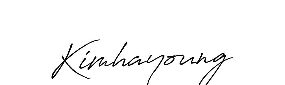 Use a signature maker to create a handwritten signature online. With this signature software, you can design (Antro_Vectra_Bolder) your own signature for name Kimhayoung. Kimhayoung signature style 7 images and pictures png