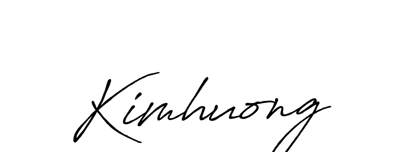 Use a signature maker to create a handwritten signature online. With this signature software, you can design (Antro_Vectra_Bolder) your own signature for name Kimhuong. Kimhuong signature style 7 images and pictures png