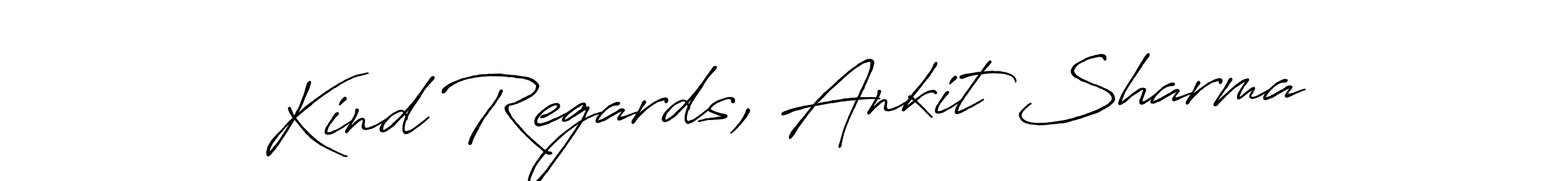 Create a beautiful signature design for name Kind Regards, Ankit Sharma. With this signature (Antro_Vectra_Bolder) fonts, you can make a handwritten signature for free. Kind Regards, Ankit Sharma signature style 7 images and pictures png