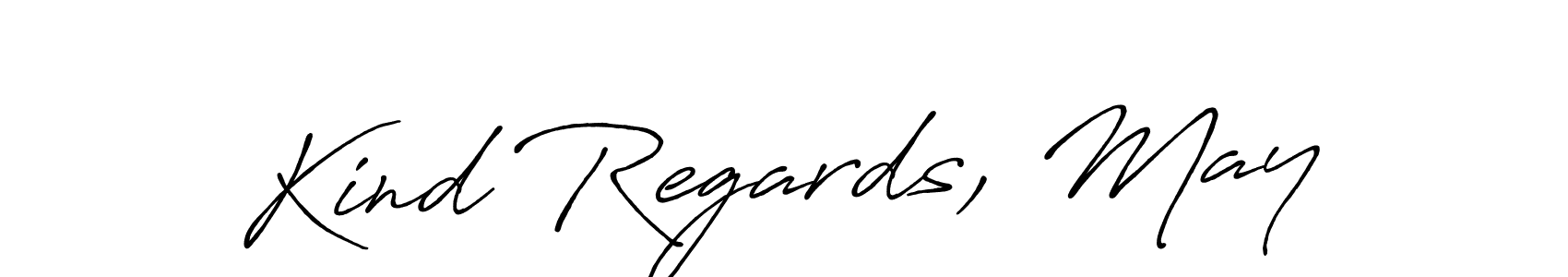 This is the best signature style for the Kind Regards, May name. Also you like these signature font (Antro_Vectra_Bolder). Mix name signature. Kind Regards, May signature style 7 images and pictures png