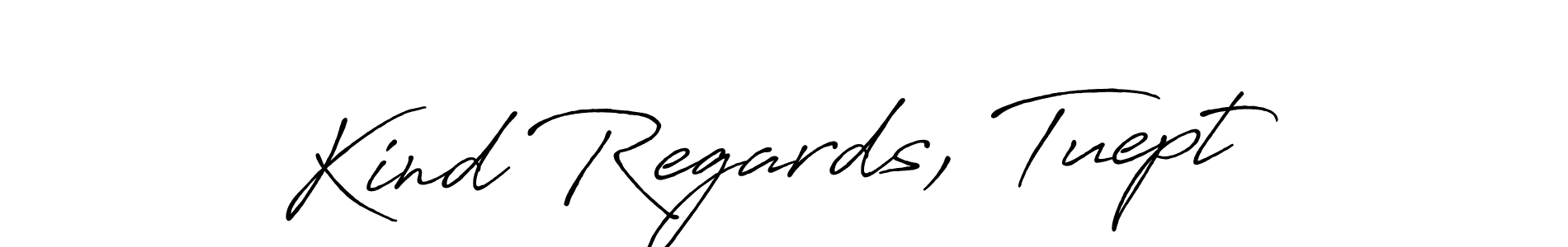 Create a beautiful signature design for name Kind Regards, Tuept. With this signature (Antro_Vectra_Bolder) fonts, you can make a handwritten signature for free. Kind Regards, Tuept signature style 7 images and pictures png