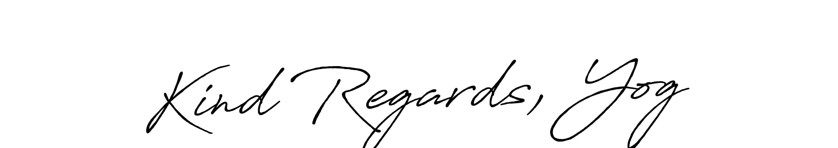 How to make Kind Regards, Yog name signature. Use Antro_Vectra_Bolder style for creating short signs online. This is the latest handwritten sign. Kind Regards, Yog signature style 7 images and pictures png