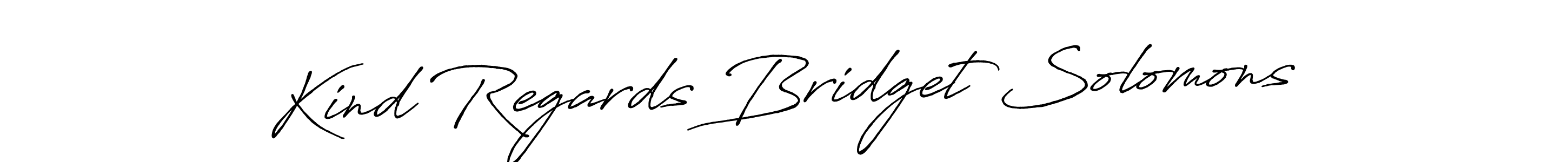 How to make Kind Regards Bridget Solomons name signature. Use Antro_Vectra_Bolder style for creating short signs online. This is the latest handwritten sign. Kind Regards Bridget Solomons signature style 7 images and pictures png