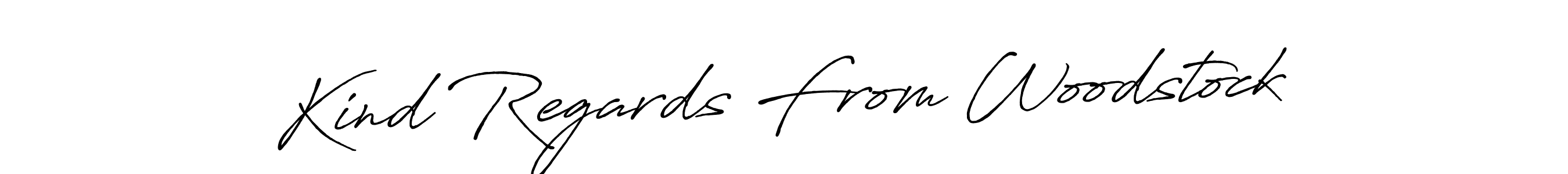 Make a beautiful signature design for name Kind Regards From Woodstock. With this signature (Antro_Vectra_Bolder) style, you can create a handwritten signature for free. Kind Regards From Woodstock signature style 7 images and pictures png