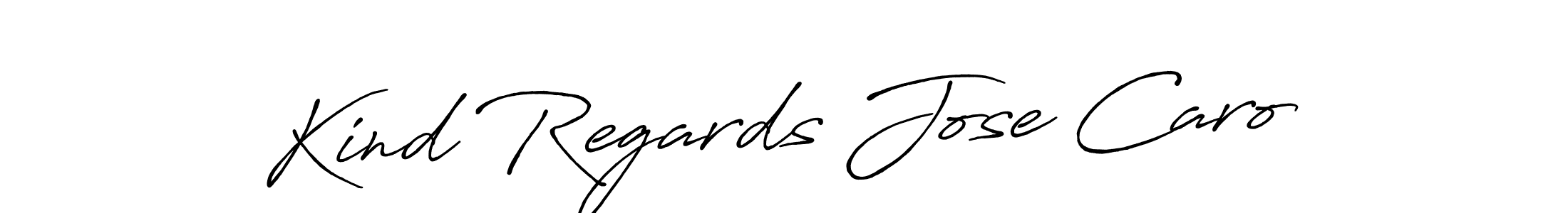 Design your own signature with our free online signature maker. With this signature software, you can create a handwritten (Antro_Vectra_Bolder) signature for name Kind Regards Jose Caro. Kind Regards Jose Caro signature style 7 images and pictures png