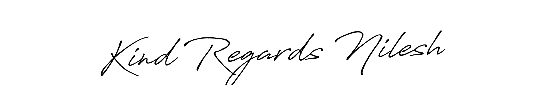 Also You can easily find your signature by using the search form. We will create Kind Regards Nilesh name handwritten signature images for you free of cost using Antro_Vectra_Bolder sign style. Kind Regards Nilesh signature style 7 images and pictures png