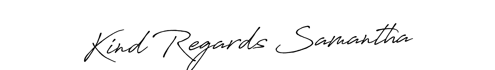 How to make Kind Regards Samantha name signature. Use Antro_Vectra_Bolder style for creating short signs online. This is the latest handwritten sign. Kind Regards Samantha signature style 7 images and pictures png