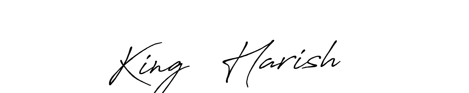 Create a beautiful signature design for name King   Harish  . With this signature (Antro_Vectra_Bolder) fonts, you can make a handwritten signature for free. King   Harish   signature style 7 images and pictures png