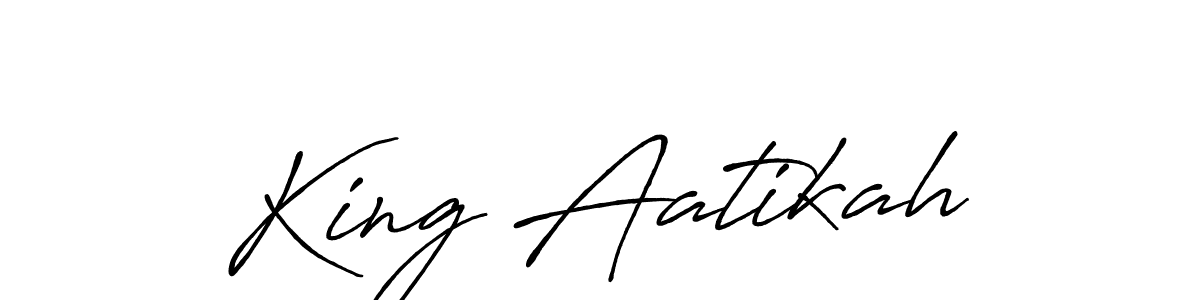 Make a beautiful signature design for name King Aatikah. With this signature (Antro_Vectra_Bolder) style, you can create a handwritten signature for free. King Aatikah signature style 7 images and pictures png