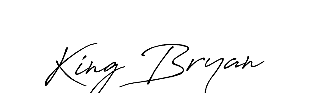 Design your own signature with our free online signature maker. With this signature software, you can create a handwritten (Antro_Vectra_Bolder) signature for name King Bryan. King Bryan signature style 7 images and pictures png