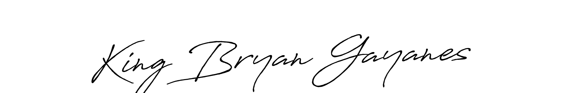 Use a signature maker to create a handwritten signature online. With this signature software, you can design (Antro_Vectra_Bolder) your own signature for name King Bryan Gayanes. King Bryan Gayanes signature style 7 images and pictures png