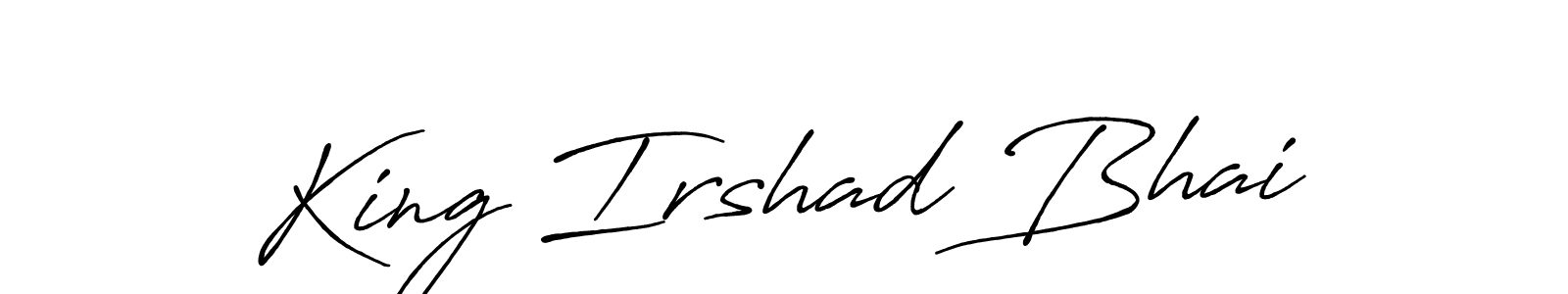 The best way (Antro_Vectra_Bolder) to make a short signature is to pick only two or three words in your name. The name King Irshad Bhai include a total of six letters. For converting this name. King Irshad Bhai signature style 7 images and pictures png