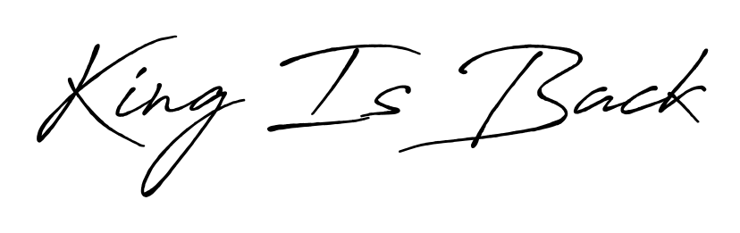 Enhance your business communications with King Is Back signature in Antro_Vectra_Bolder lettering. Clean, modern, and universally compatible. King Is Back signature style 7 images and pictures png