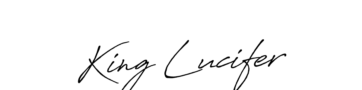 Use a signature maker to create a handwritten signature online. With this signature software, you can design (Antro_Vectra_Bolder) your own signature for name King Lucifer. King Lucifer signature style 7 images and pictures png