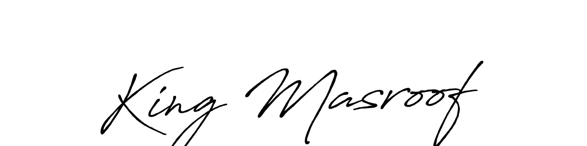 Also we have King Masroof name is the best signature style. Create professional handwritten signature collection using Antro_Vectra_Bolder autograph style. King Masroof signature style 7 images and pictures png