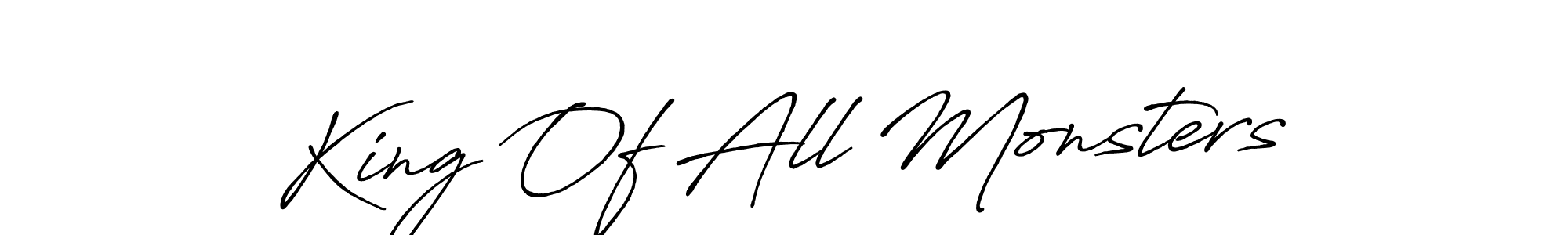 Also You can easily find your signature by using the search form. We will create King Of All Monsters name handwritten signature images for you free of cost using Antro_Vectra_Bolder sign style. King Of All Monsters signature style 7 images and pictures png