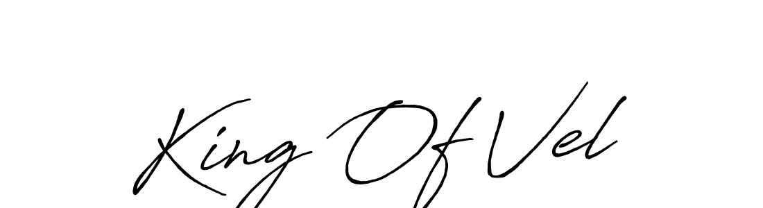 Also we have King Of Vel name is the best signature style. Create professional handwritten signature collection using Antro_Vectra_Bolder autograph style. King Of Vel signature style 7 images and pictures png