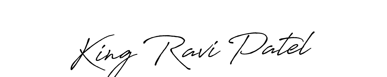 How to make King Ravi Patel signature? Antro_Vectra_Bolder is a professional autograph style. Create handwritten signature for King Ravi Patel name. King Ravi Patel signature style 7 images and pictures png