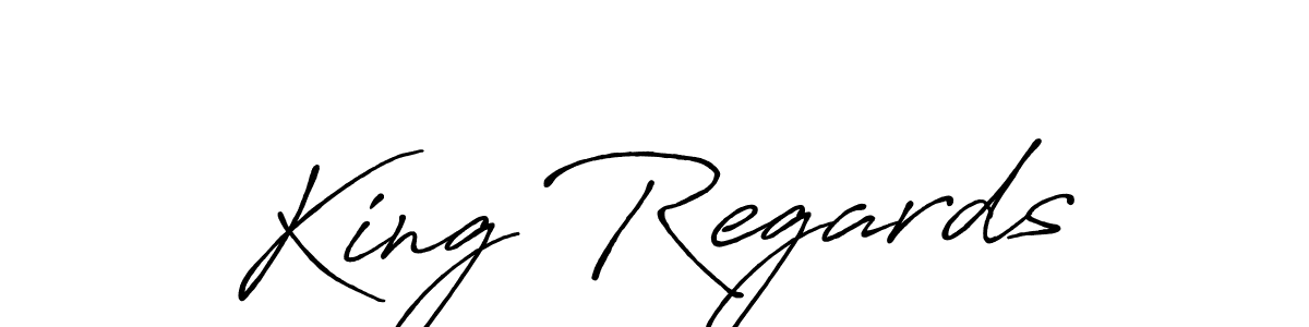 Once you've used our free online signature maker to create your best signature Antro_Vectra_Bolder style, it's time to enjoy all of the benefits that King Regards name signing documents. King Regards signature style 7 images and pictures png