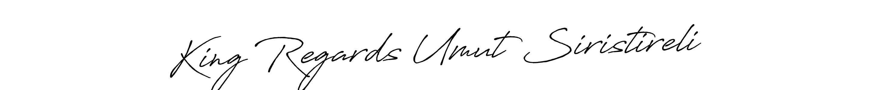 How to make King Regards Umut Siristireli name signature. Use Antro_Vectra_Bolder style for creating short signs online. This is the latest handwritten sign. King Regards Umut Siristireli signature style 7 images and pictures png