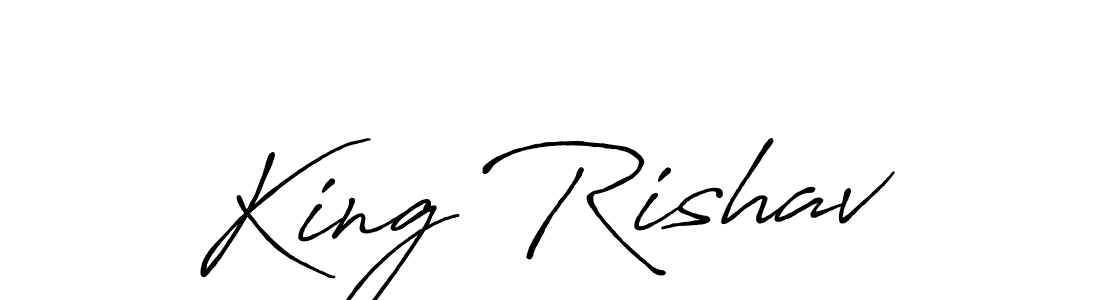 The best way (Antro_Vectra_Bolder) to make a short signature is to pick only two or three words in your name. The name King Rishav include a total of six letters. For converting this name. King Rishav signature style 7 images and pictures png
