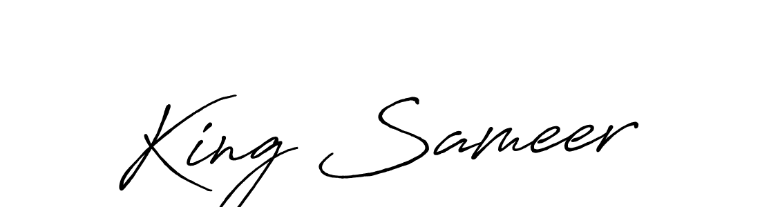 The best way (Antro_Vectra_Bolder) to make a short signature is to pick only two or three words in your name. The name King Sameer include a total of six letters. For converting this name. King Sameer signature style 7 images and pictures png