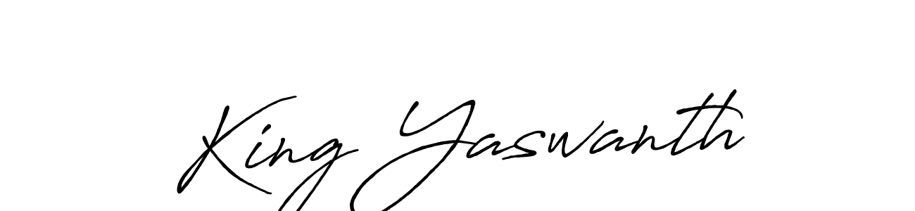 Design your own signature with our free online signature maker. With this signature software, you can create a handwritten (Antro_Vectra_Bolder) signature for name King Yaswanth. King Yaswanth signature style 7 images and pictures png