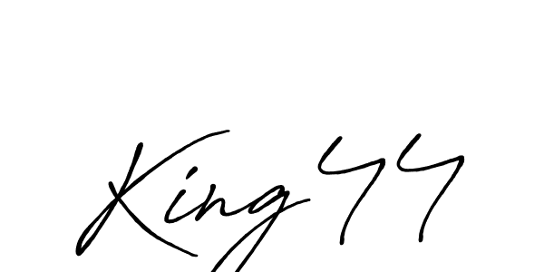 Design your own signature with our free online signature maker. With this signature software, you can create a handwritten (Antro_Vectra_Bolder) signature for name King44. King44 signature style 7 images and pictures png