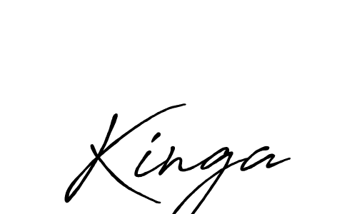 How to make Kinga signature? Antro_Vectra_Bolder is a professional autograph style. Create handwritten signature for Kinga name. Kinga signature style 7 images and pictures png