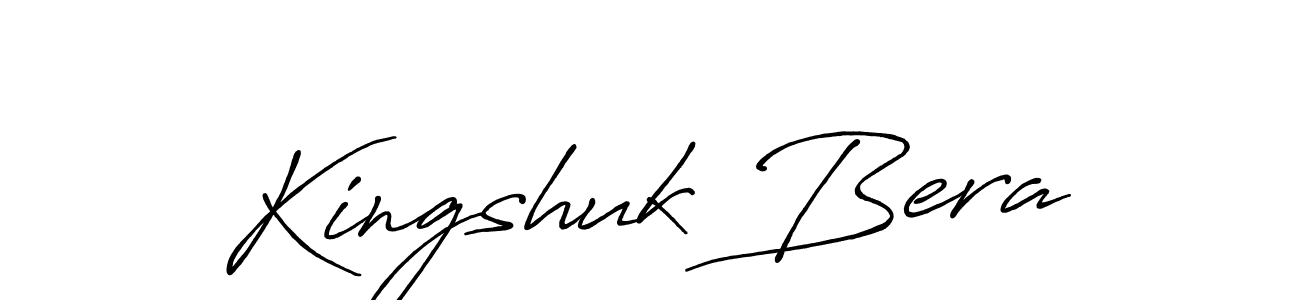 The best way (Antro_Vectra_Bolder) to make a short signature is to pick only two or three words in your name. The name Kingshuk Bera include a total of six letters. For converting this name. Kingshuk Bera signature style 7 images and pictures png