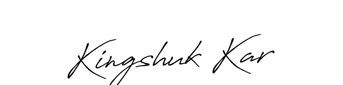 if you are searching for the best signature style for your name Kingshuk Kar. so please give up your signature search. here we have designed multiple signature styles  using Antro_Vectra_Bolder. Kingshuk Kar signature style 7 images and pictures png