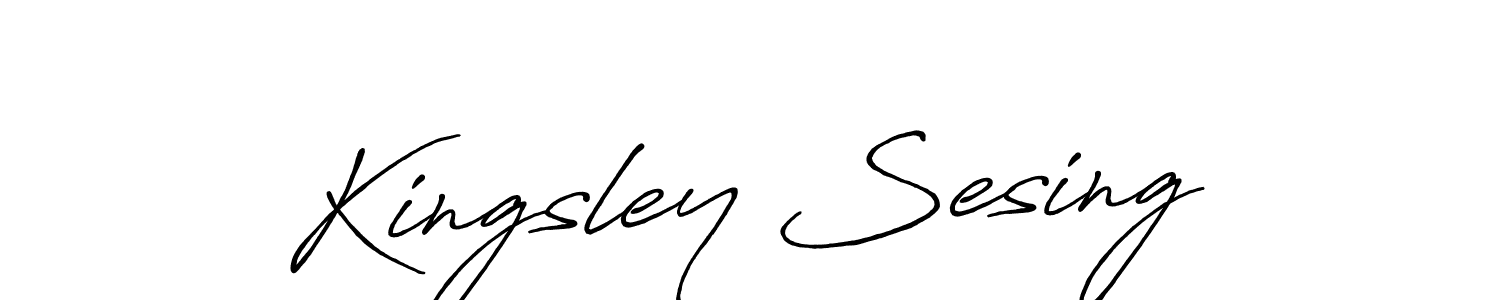 How to make Kingsley Sesing signature? Antro_Vectra_Bolder is a professional autograph style. Create handwritten signature for Kingsley Sesing name. Kingsley Sesing signature style 7 images and pictures png