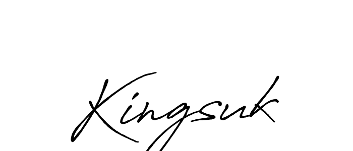 if you are searching for the best signature style for your name Kingsuk. so please give up your signature search. here we have designed multiple signature styles  using Antro_Vectra_Bolder. Kingsuk signature style 7 images and pictures png