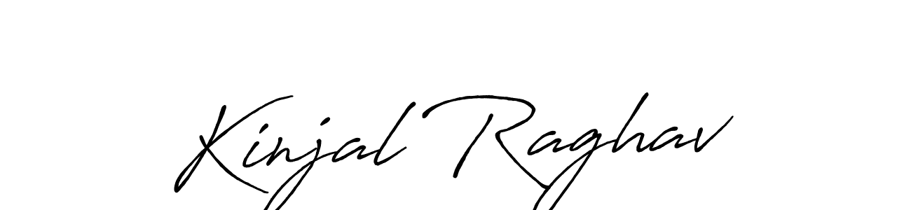 Create a beautiful signature design for name Kinjal Raghav. With this signature (Antro_Vectra_Bolder) fonts, you can make a handwritten signature for free. Kinjal Raghav signature style 7 images and pictures png