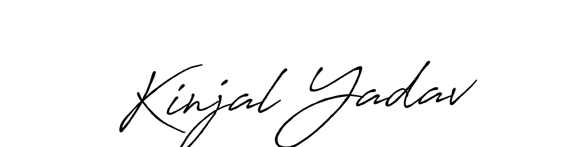 Create a beautiful signature design for name Kinjal Yadav. With this signature (Antro_Vectra_Bolder) fonts, you can make a handwritten signature for free. Kinjal Yadav signature style 7 images and pictures png