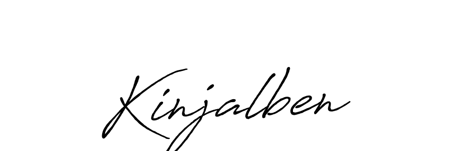 Make a beautiful signature design for name Kinjalben. With this signature (Antro_Vectra_Bolder) style, you can create a handwritten signature for free. Kinjalben signature style 7 images and pictures png