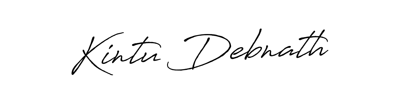 Create a beautiful signature design for name Kintu Debnath. With this signature (Antro_Vectra_Bolder) fonts, you can make a handwritten signature for free. Kintu Debnath signature style 7 images and pictures png