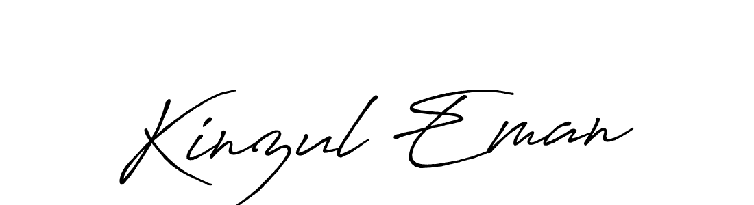 Create a beautiful signature design for name Kinzul Eman. With this signature (Antro_Vectra_Bolder) fonts, you can make a handwritten signature for free. Kinzul Eman signature style 7 images and pictures png