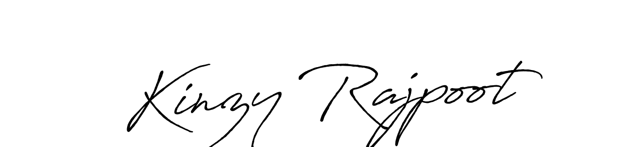 How to make Kinzy Rajpoot name signature. Use Antro_Vectra_Bolder style for creating short signs online. This is the latest handwritten sign. Kinzy Rajpoot signature style 7 images and pictures png