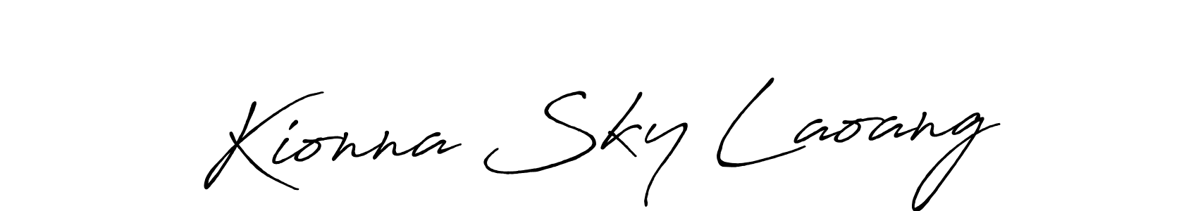 Similarly Antro_Vectra_Bolder is the best handwritten signature design. Signature creator online .You can use it as an online autograph creator for name Kionna Sky Laoang. Kionna Sky Laoang signature style 7 images and pictures png