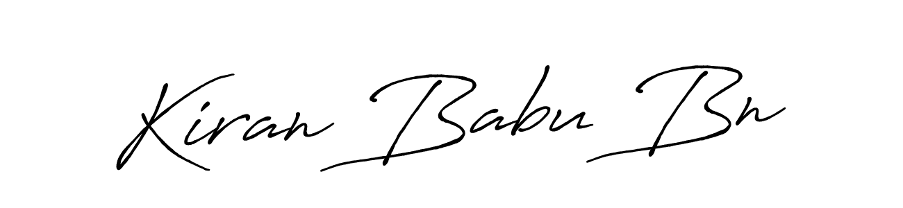 How to make Kiran Babu Bn name signature. Use Antro_Vectra_Bolder style for creating short signs online. This is the latest handwritten sign. Kiran Babu Bn signature style 7 images and pictures png