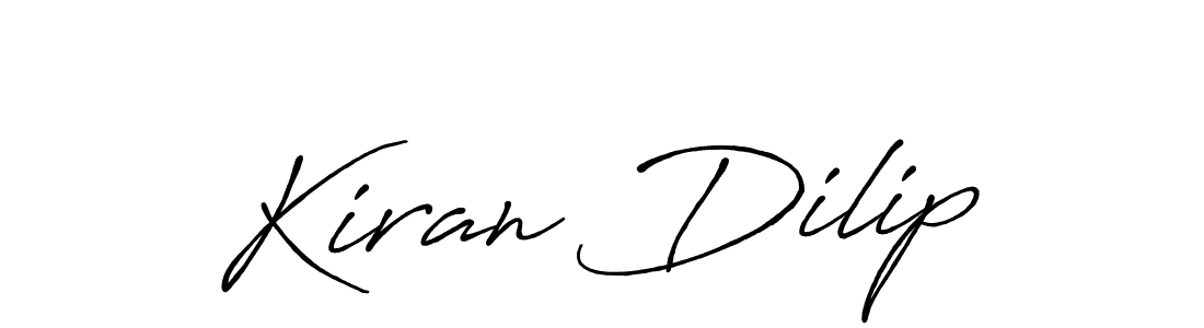 How to make Kiran Dilip name signature. Use Antro_Vectra_Bolder style for creating short signs online. This is the latest handwritten sign. Kiran Dilip signature style 7 images and pictures png