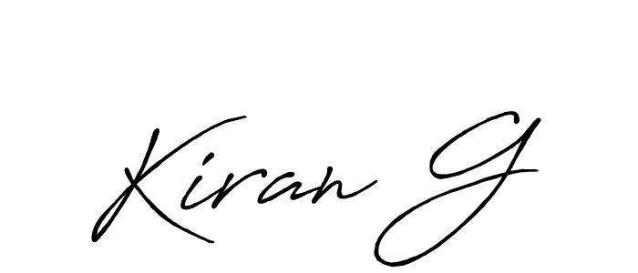 The best way (Antro_Vectra_Bolder) to make a short signature is to pick only two or three words in your name. The name Kiran G include a total of six letters. For converting this name. Kiran G signature style 7 images and pictures png