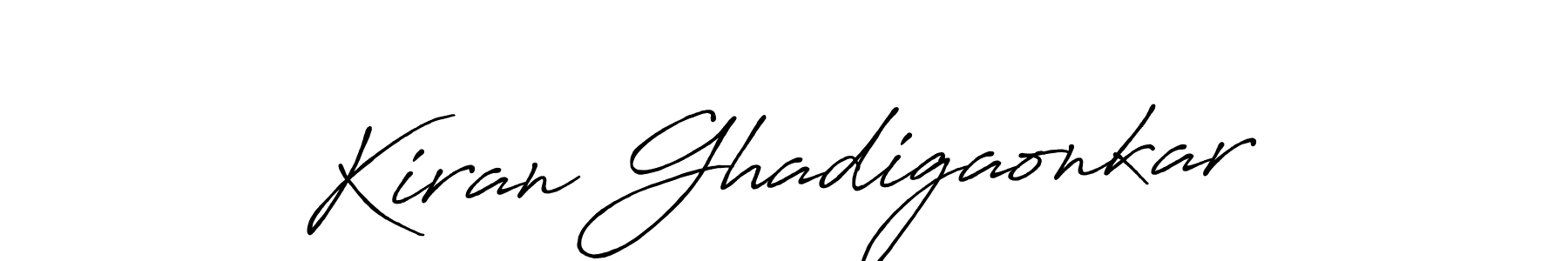 Create a beautiful signature design for name Kiran Ghadigaonkar. With this signature (Antro_Vectra_Bolder) fonts, you can make a handwritten signature for free. Kiran Ghadigaonkar signature style 7 images and pictures png