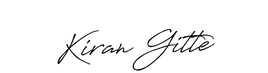 Similarly Antro_Vectra_Bolder is the best handwritten signature design. Signature creator online .You can use it as an online autograph creator for name Kiran Gitte. Kiran Gitte signature style 7 images and pictures png