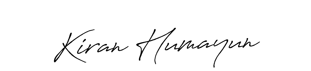Create a beautiful signature design for name Kiran Humayun. With this signature (Antro_Vectra_Bolder) fonts, you can make a handwritten signature for free. Kiran Humayun signature style 7 images and pictures png