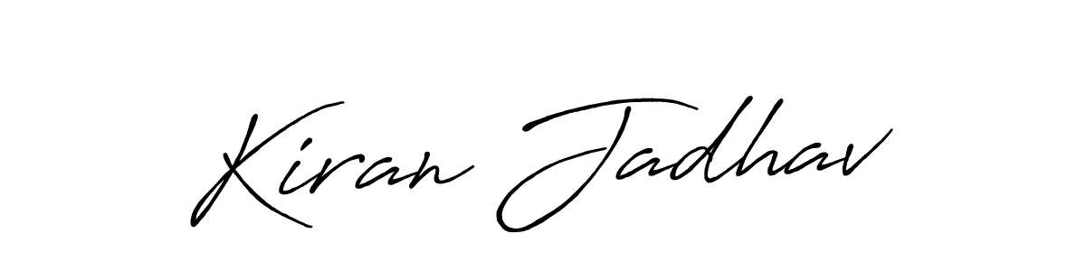 Make a beautiful signature design for name Kiran Jadhav. With this signature (Antro_Vectra_Bolder) style, you can create a handwritten signature for free. Kiran Jadhav signature style 7 images and pictures png