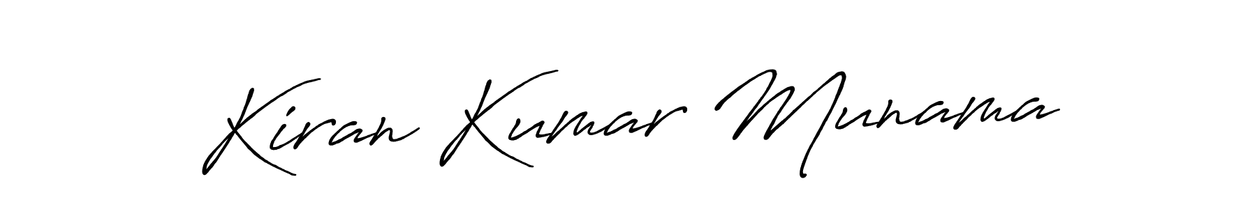 You should practise on your own different ways (Antro_Vectra_Bolder) to write your name (Kiran Kumar Munama) in signature. don't let someone else do it for you. Kiran Kumar Munama signature style 7 images and pictures png